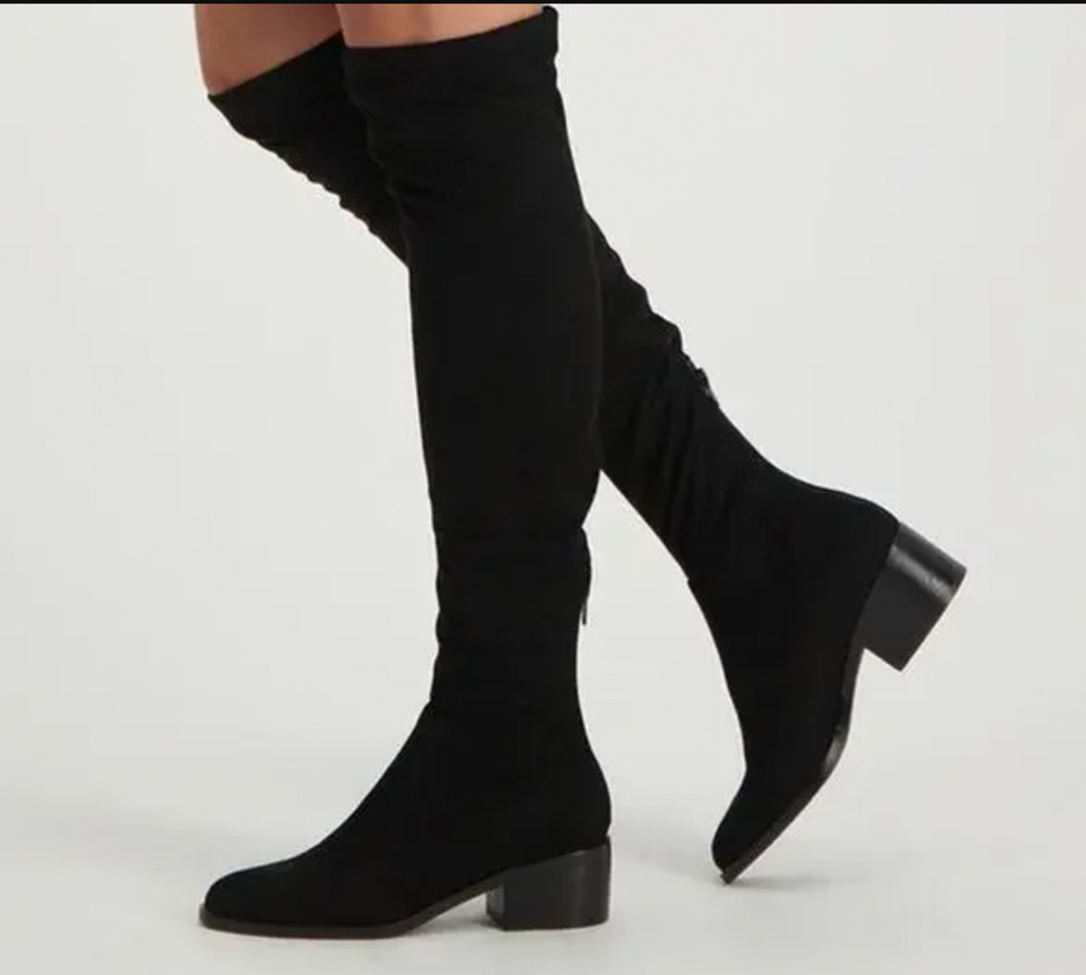 Steve Madden Women's Georgette Over the Knee Boots Size 8 Black Pull On NIB